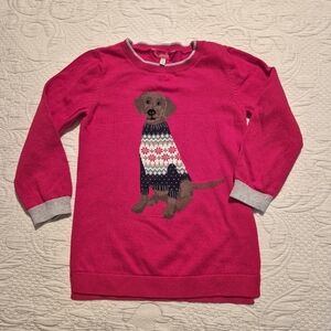 Joules girls 6 years red Miranda sweater with labrador in sweater VGUC
